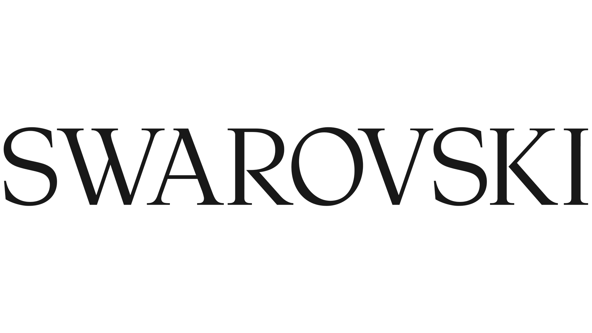 Logotipo da Swarovski em texto preto sobre fundo branco.